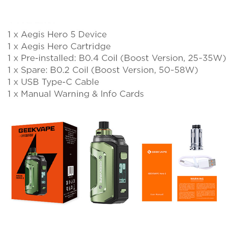 Geekvape Aegis Hero 5 Pod Mod Kit 2000mAh (Max 50W) 6.5ml new