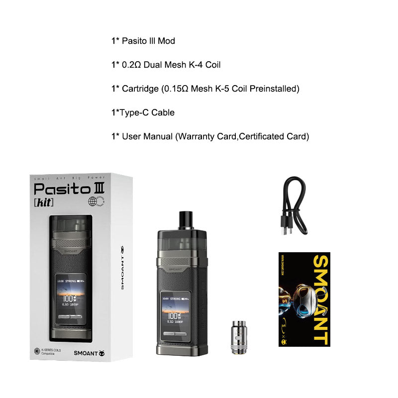Smoant Pasito III Pod Mod Kit 2800mAh 7ml (Max 100W) new