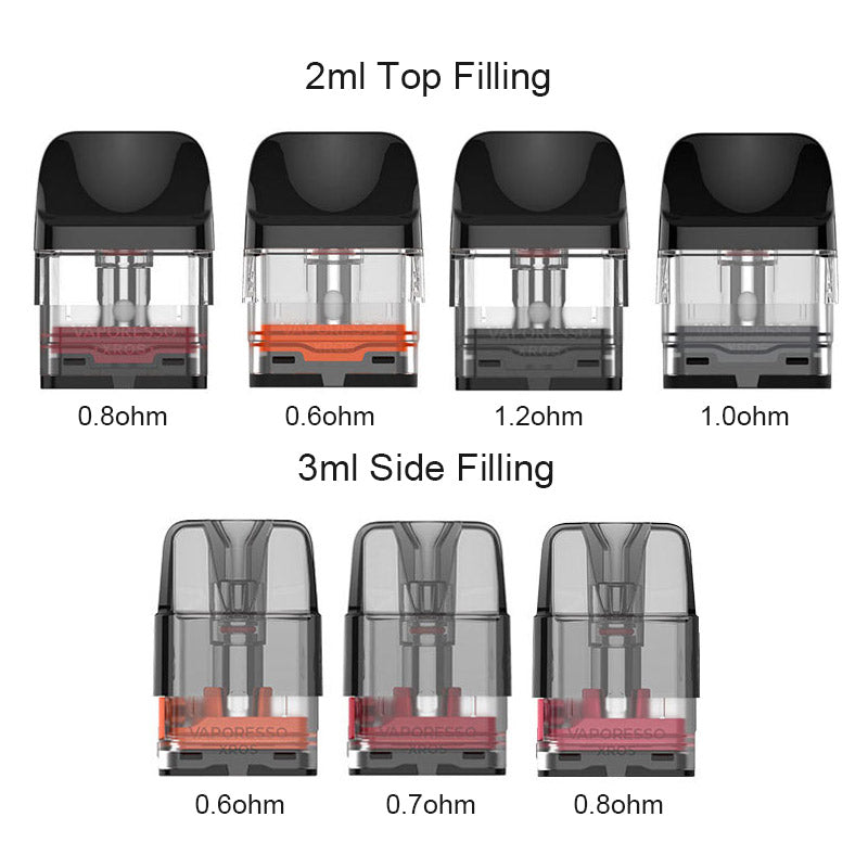 Vaporesso Xros Series Pod Cartridge for Xros Xros 2 Xros Mini Xros 3 Xros 3 Mini Xros Nano Xros 3 Nano Xros Pro Xros Cube Pod 2ml 3ml (4pcspack)