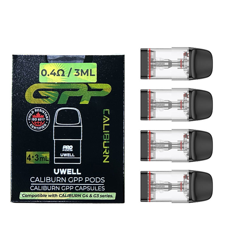 Uwell Caliburn GPP Cartridge Top Filling for Caliburn G4/G4 Mini/G4 Pro Pod, Caliburn G3/GK3/G3/ECO/GK3 TENET/G3 Lite/G3 Lite KoKo/G3 Pro/G3 Pro KoKo Kit 3ml (4pcs/pack)