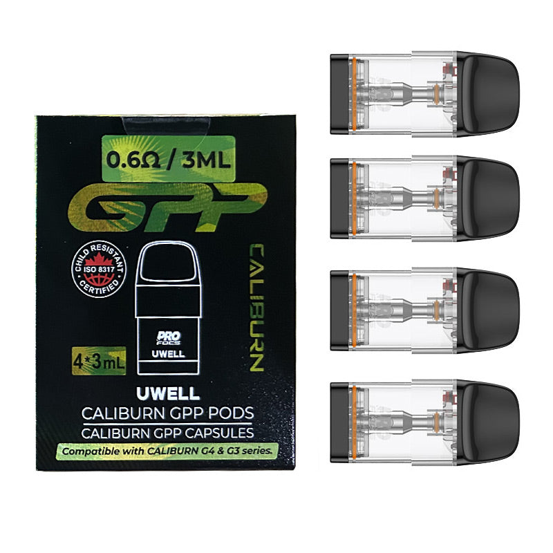 Uwell Caliburn GPP Cartridge Top Filling for Caliburn G4/G4 Mini/G4 Pro Pod, Caliburn G3/GK3/G3/ECO/GK3 TENET/G3 Lite/G3 Lite KoKo/G3 Pro/G3 Pro KoKo Kit 3ml (4pcs/pack)