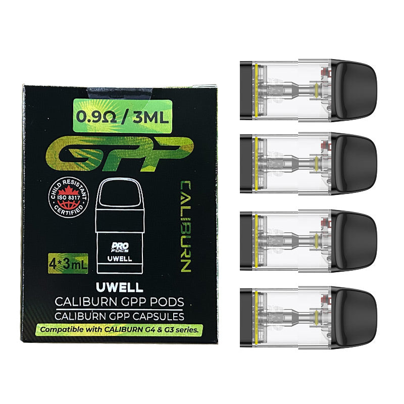 Uwell Caliburn GPP Cartridge Top Filling for Caliburn G4/G4 Mini/G4 Pro Pod, Caliburn G3/GK3/G3/ECO/GK3 TENET/G3 Lite/G3 Lite KoKo/G3 Pro/G3 Pro KoKo Kit 3ml (4pcs/pack)