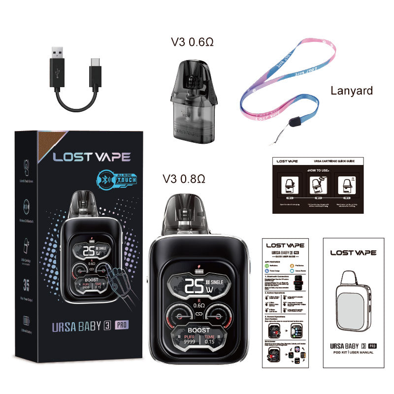 Lost Vape Ursa Baby 3 Pro Pod System Kit 1300mAh 2.5ml new