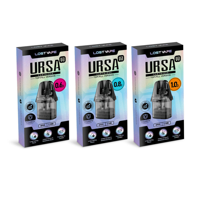 Lost Vape Ursa V3 Pod Cartridge for Ursa Nano /Ursa Nano 2 / Ursa Nano 3/ Ursa Nano Pro/Ursa Nano Air/ Ursa Nano S 2/Ursa Baby / Ursa Baby 2 /Ursa Baby 3/ Ursa Baby Pro / Ursa Pro /Ursa S /Ursa Nano Air / Ursa Pocket/Ursa Cap / Epoch Kit 2.5ml (3pcs/pack)