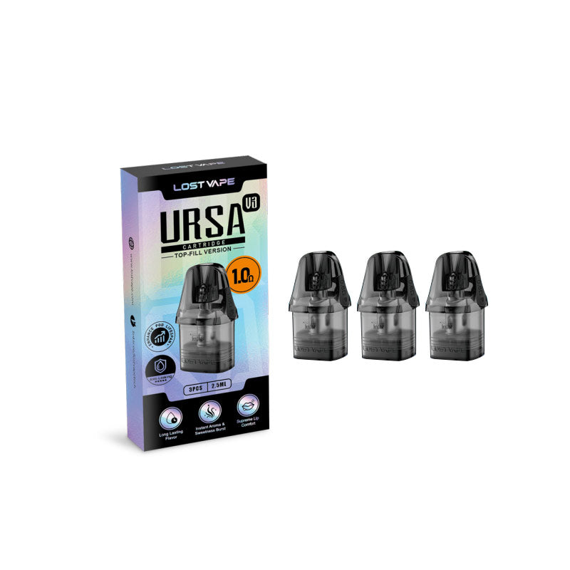 Lost Vape Ursa V3 Pod Cartridge for Ursa Nano /Ursa Nano 2 / Ursa Nano 3/ Ursa Nano Pro/Ursa Nano Air/ Ursa Nano S 2/Ursa Baby / Ursa Baby 2 /Ursa Baby 3/ Ursa Baby Pro / Ursa Pro /Ursa S /Ursa Nano Air / Ursa Pocket/Ursa Cap / Epoch Kit 2.5ml (3pcs/pack)