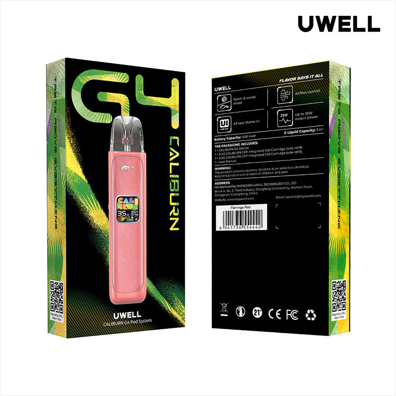 Uwell Caliburn G4 Pod System Kit 1300mAh 3ml (Max 35W) New