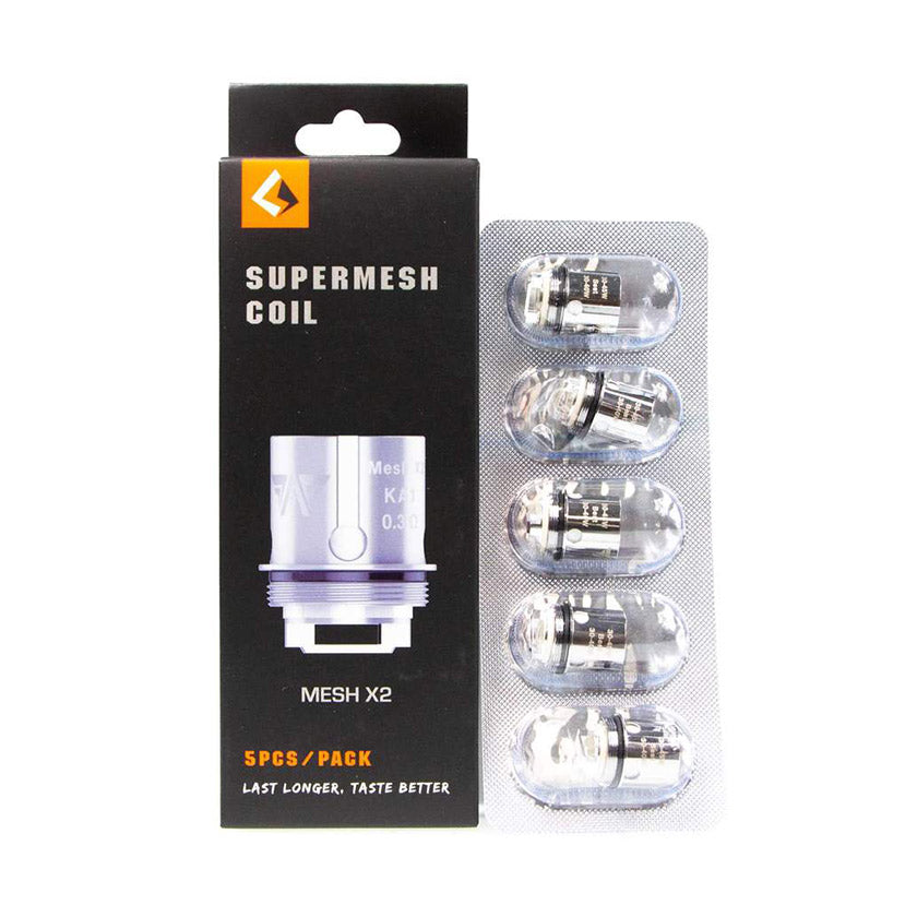 Geekvape Super Mesh Coils (0.2ohm & 0.4ohm) for Aero Mesh,Shield,Cerberus Tank Atomizer,Obelisk C Tank (5pcsPack)
