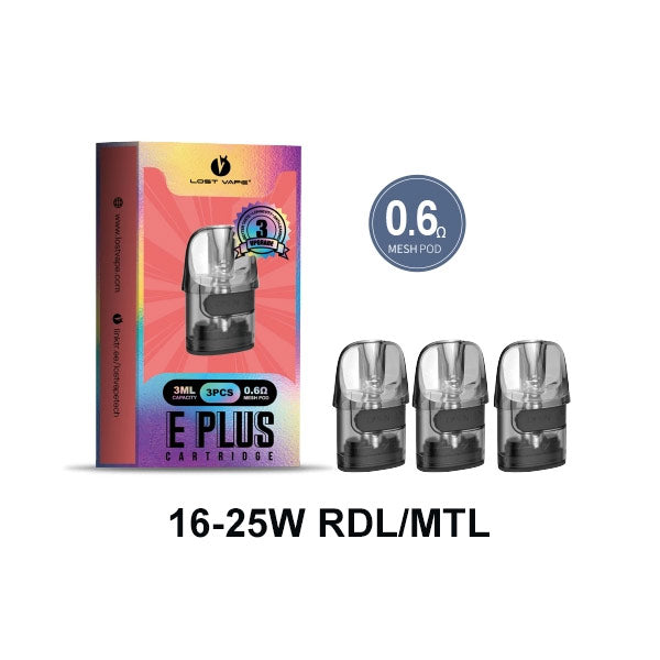 Lost Vape E-Plus Cartridge for Thelema Elite 40 Kit / Thelema Elite Art 40 Kit / Centaurus E40 Max Kit / Centaurus E40 Kit / Thelema Nano Kit /Centaurus E40 Ultra Kit (3pcs/pack)