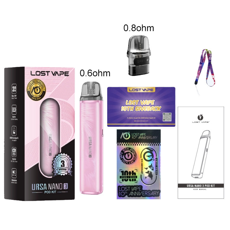 Lost Vape URSA Nano 3 Pod System Kit 1200mAh 2.5ml new