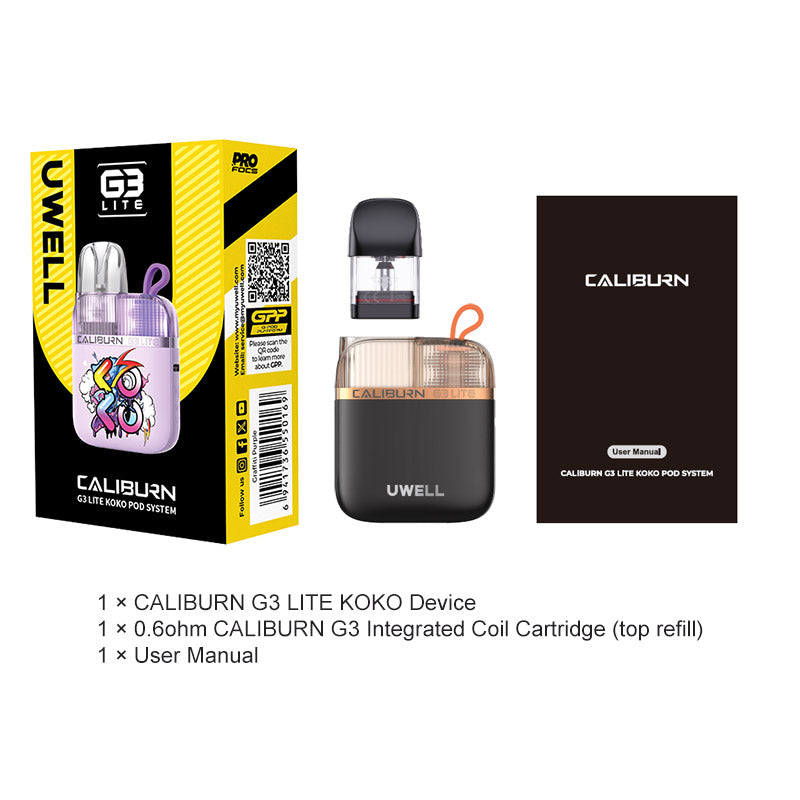 Uwell Caliburn G3 Lite KOKO Pod System Kit 1200mAh 2.5ml (Max 25W) new