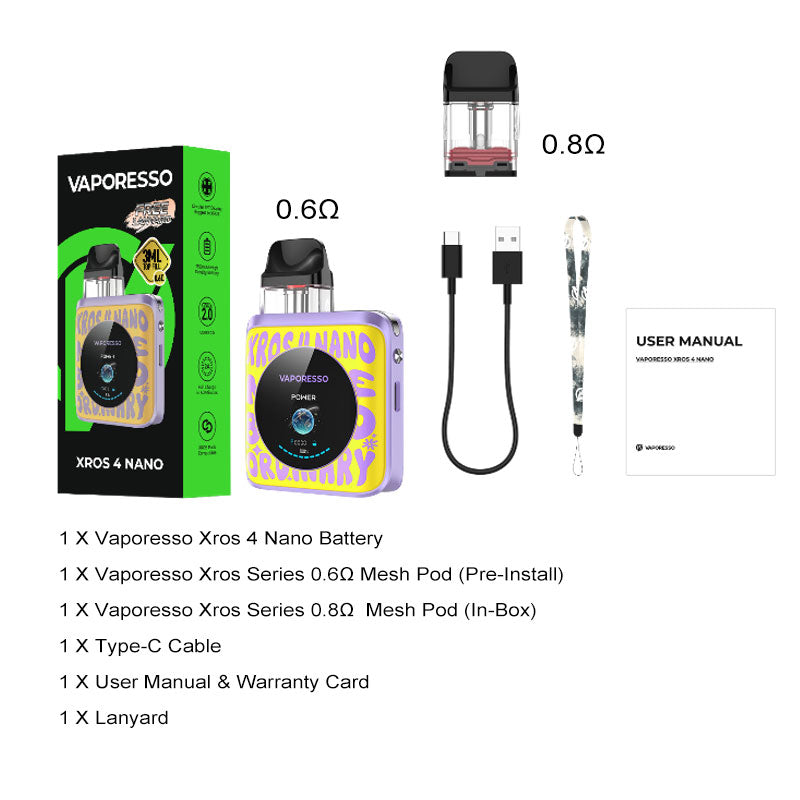 Vaporesso XROS 4 Nano Pod System Kit 1350mAh 3ml new
